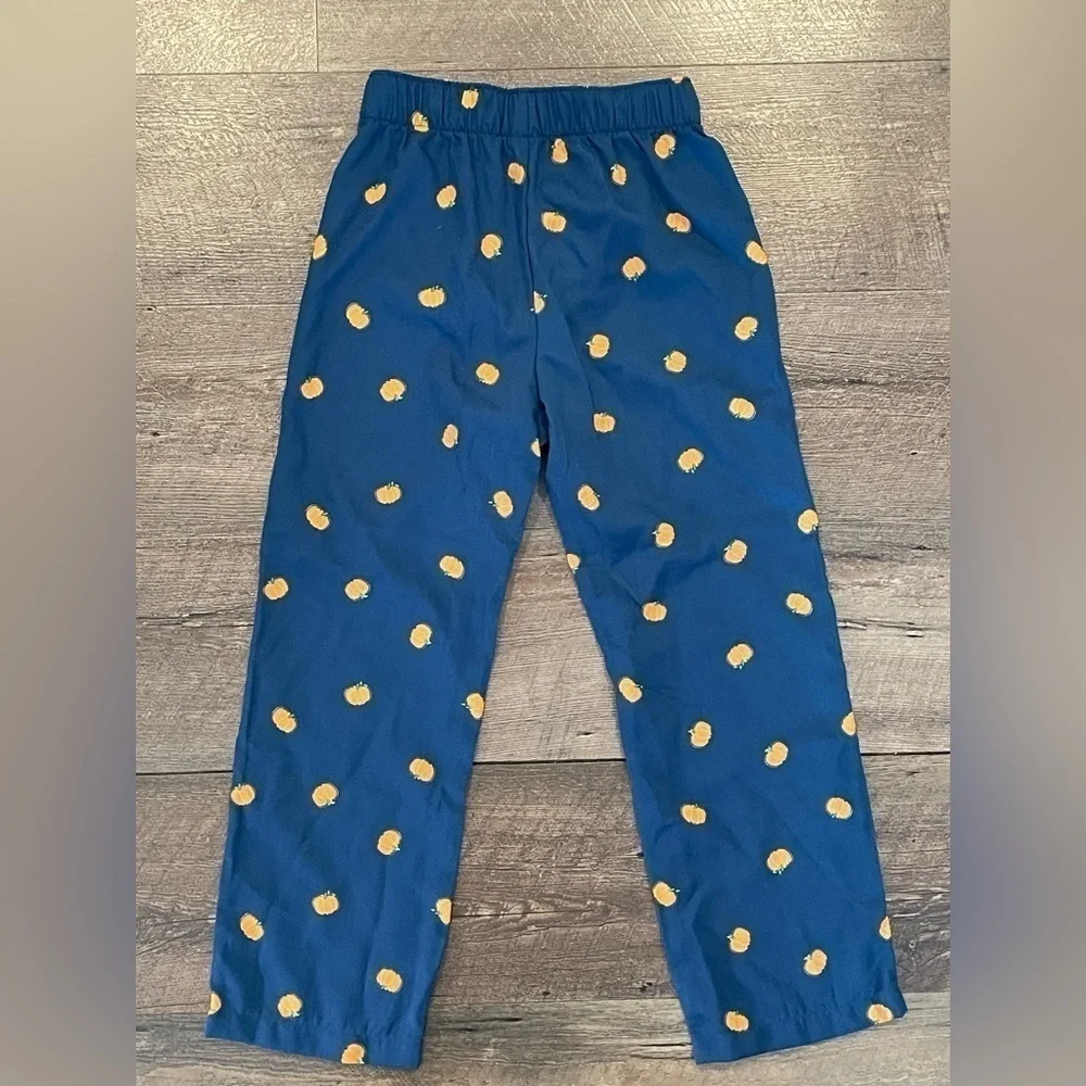 NWT Crewcuts Girls Blue Pumpkin Pants Size S 6-7 Elastic Waist Long Hall…